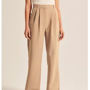 A& F Sloane Tailored Wide Leg Pants size OO/24 short Brown NWT